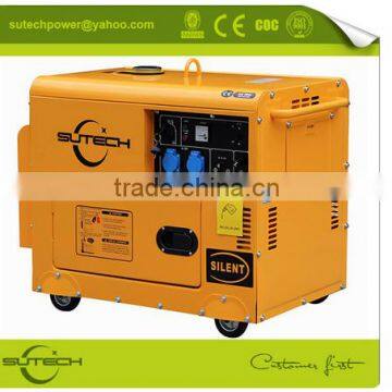 Mobile generator! Low noise single phase 5kw portable 220V generator with soundproof and 4 wheels