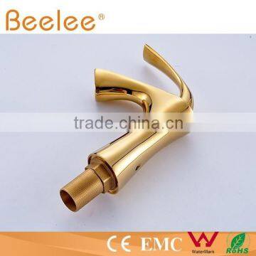 Gold plated single lever handle basin faucet QL14026G
