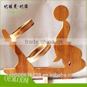 Bamboo material round wine rack