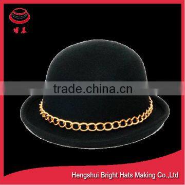 Fall or Winter Wool Felt Bowler Hat On Sale photo-4