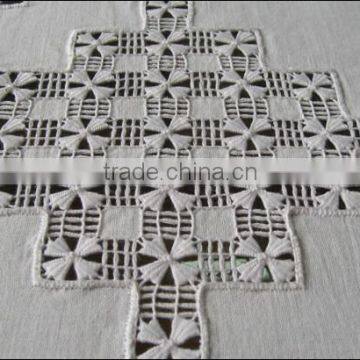 Hand Hemstitch White Linen Table Cloth No.7 photo-3