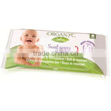 Organyc Baby Wipes - 100 Percent Organic Cotton - Sweet Caress - 60 Count