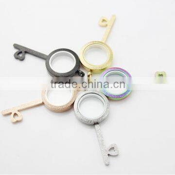 Hot New Mixcolor Key 25mm Screw Sparkle Stainless Steel Floating Lockets