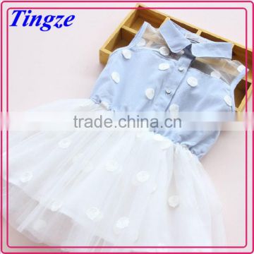 Wholesale kids new fashion frocks denim dress baby girl summer dress