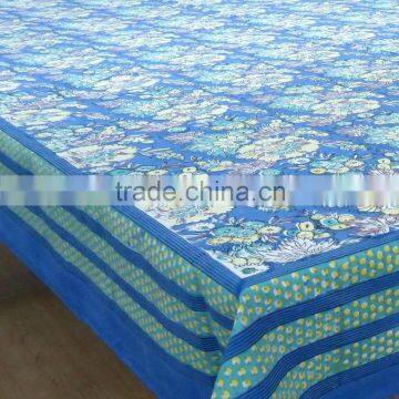 Cotton Gerbera sky print Indian Hand Block Printed tablecloth