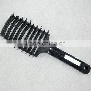 professional matte finished boar bristle curved hair brush with magnet handle