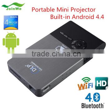 Mini Projector DLP C2 Android 4.4 RK3128 5G Wifi 30-120 inch 5000mAh Battery Portable Home Theater Projector