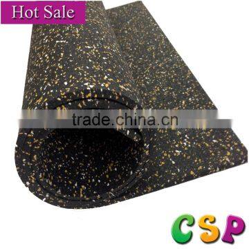 Recycled elastic noise reduction rubber flooring for gym