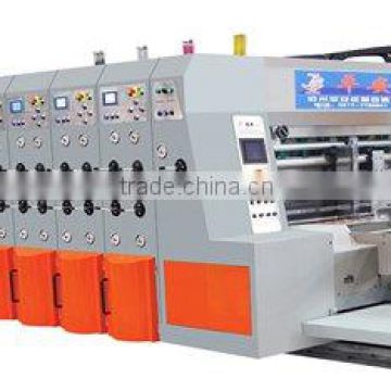 3 color high speed flexo printing, sloting & rotary die-cutting machine