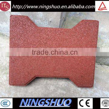 Factory price H-Shaped rubber garden pavers, exterior rubber flooring paver