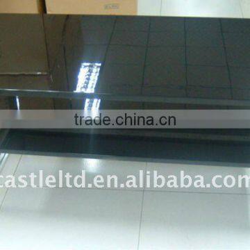 High gloss modern coffee table,metal frame with glass top coffee table