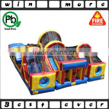 3 pieces outdoor obstacle course adult racing games, interesting giant obstacle course with nettings