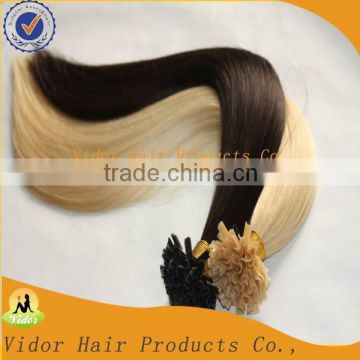 Best Selling Keratin Blond nail tip/U tip Hair Extension, High Quality Brazilian Nail Tip/ U Tip Hair