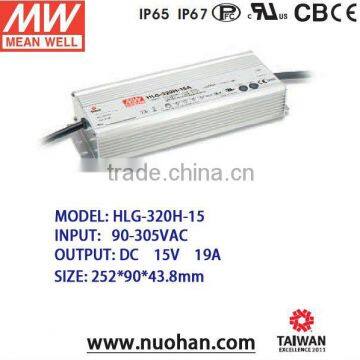 Meanwell hlg-320h-15a 320w 15v dali dimming led driver