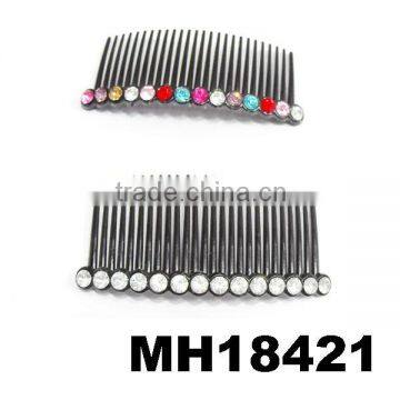 fashion glitter crystal plastic hair combs wide tooth wholesale