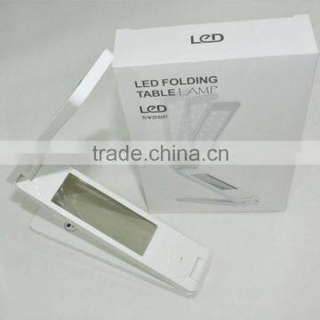 promotion 12USD Foldable and rechargeable with clock temperature 1.8W LED table lamp reading lamp desk lamp wholesale