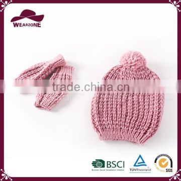 Fashion Wholesale Child Winter Hat And Mitten Set