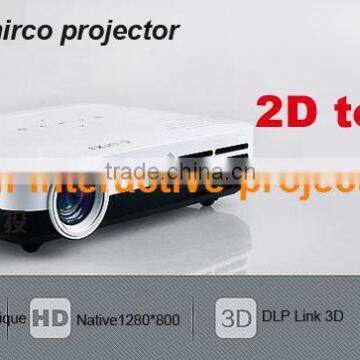 Best price 700lumen home cinema 3D Full HD 1280*800 led dlp projector