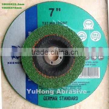 Depressed Center Resin Abrasive Grinding Wheel for cast iron, steel, stainless steel