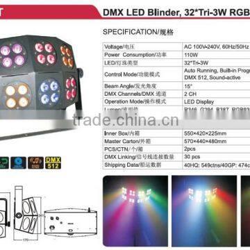 High Power 32*Tri-3W DMX Control RGB LED Matrix Blinder Light