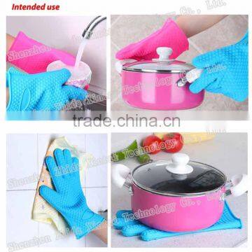 BBQ Oven Heat Resistant Silicon Gloves With Fingers