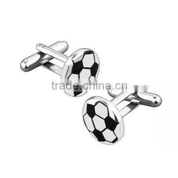 Aigner Cufflink BasAcc Black/ Silver Football CufflinkMake Custom Cufflinks