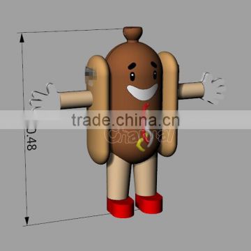 hot dog inflatable moving cartoon characters fat costume