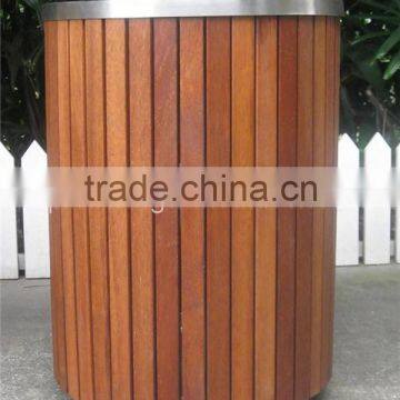 316 stainless steel and merbau wood dustbin public dustbin outdoor dustbin