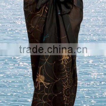 Blacke color transparents pareos wholesale Summer lady beach sarong 2014 sexy fashion printed beach pareo & SARONGS