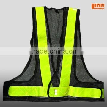 EN471 hi visibility black mesh vest with pockets