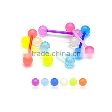 Acrylic Ball Ends on Acrylic Post Tongue Ring Barbell - Completely Customizable Post - Select Material, Gauge and Length.