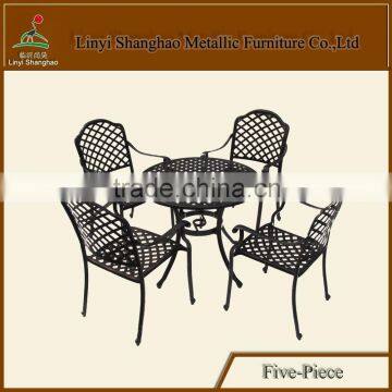 Hot sale! SH213 Cast Aluminum outdoor furniture round five piece dining tables