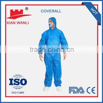 Blue Disposable Protective Safety Work Wear Coverall