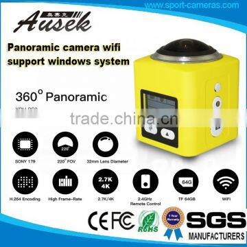2016 New 8 effects 360 Wifi Sport Action Camera wifi app support Android/IOS/Window System Fisheye Panoramic Camcorder