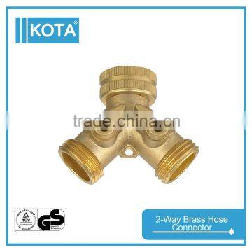 Brass Garden 2-Way Water Hose Quick Irrigation Connector