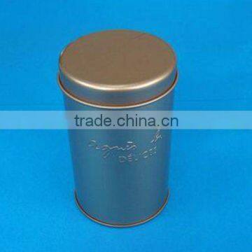 Round tea tin can