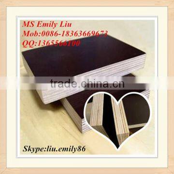 black film anti-slip high glossy poplar core film faced plywood