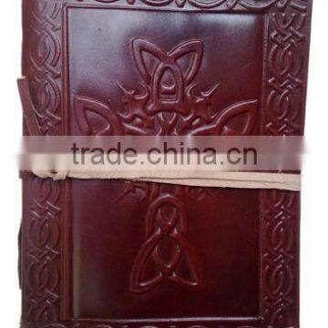 custom made leather journals with celtic themes for gifts, give aways, made from handmade paper