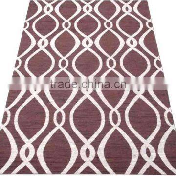Jaquard Flat Weave Art Silk Rug With Canvas Backing