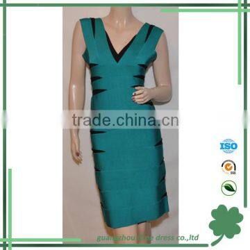 Sexy color block women bandage dress bandage clothing