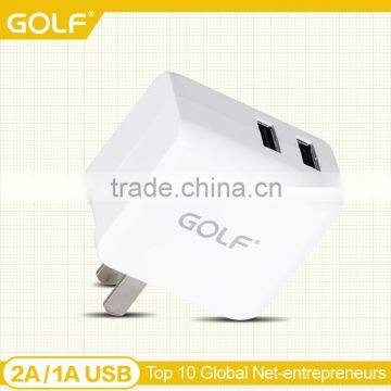 GOLF Factory Good Quality Dual USB Adapter 5v 2.1a/1a Mobile Travel Charger Hot Selling Products in China