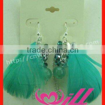 Wholesale Pretty Earrings Lt Blue Feather Earrings Charm Earring