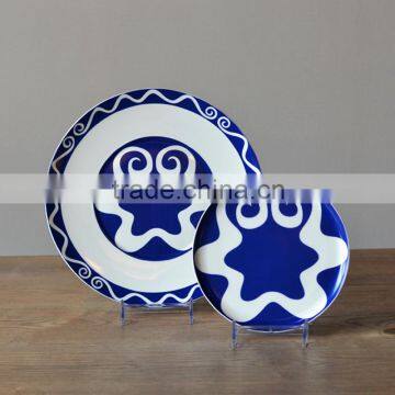 2 pieces star painting ceramic plate