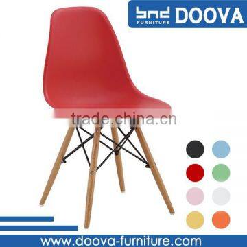 Modern plastic side seat wood beech chair