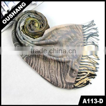 A113-D Womens Yellow Fringe Scarf