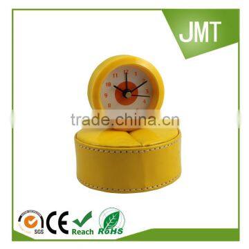 Round Plastic Clock Yellow Color Alarm Clock photo-2