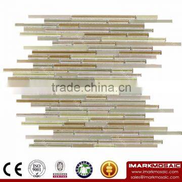 IMARK Lavender Linear Glass Mosaic Brown Color Glazed Glass Mosaic Mix Misty Glass Mosaic For Kitchen Tile