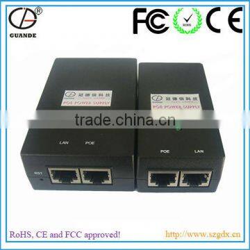 12W 24W 48W 12V 24V 48V 0.5A 1A RoHS, CE and FCC Approved AC or DC Input 24V POE Power Adapter