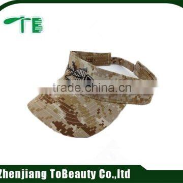 camo visor cap with hook and loop back closure