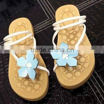 2015 Beach cool slippers summer new style flat bottom flowers women comfortable slippers